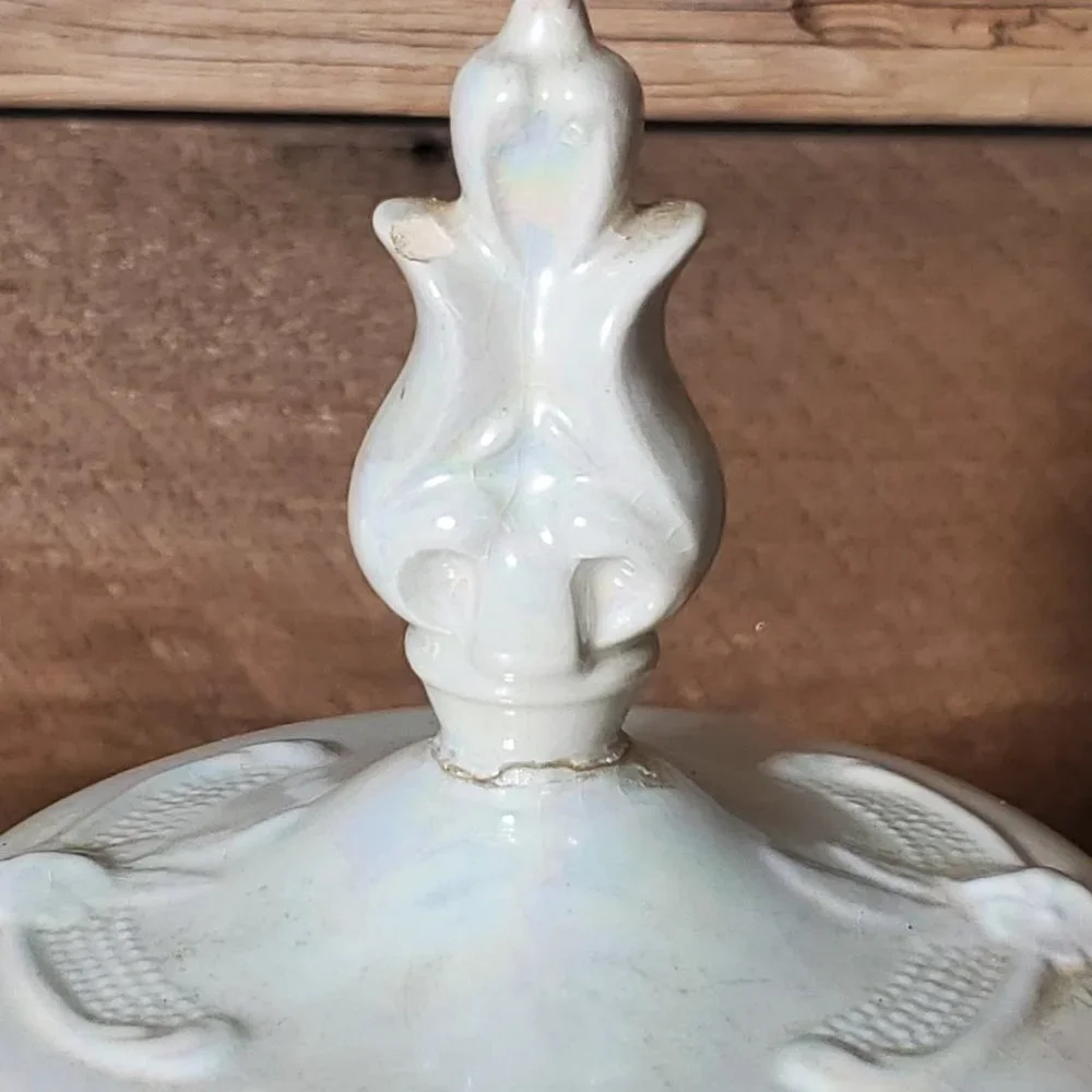 Loma of Arizona 1960's Footed Coffee/Hot Cocoa Pot - Server - Irridescent White